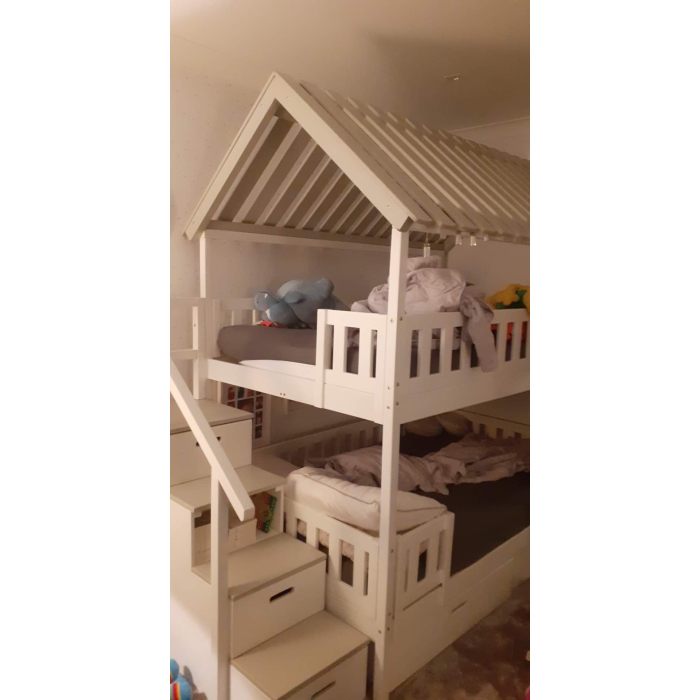 Łóżko piętrowe z schodami 1200x200